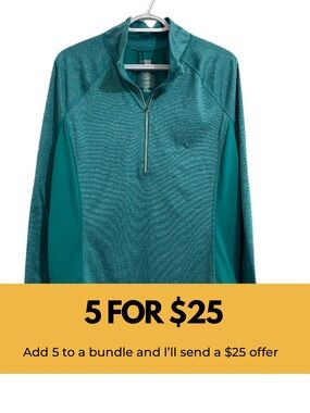 Danskin Teal Quarter-Zip Active Pullover